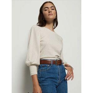 Nation Ltd Loren Long Sleeve Top Pima Cotton Ivory Size Medium